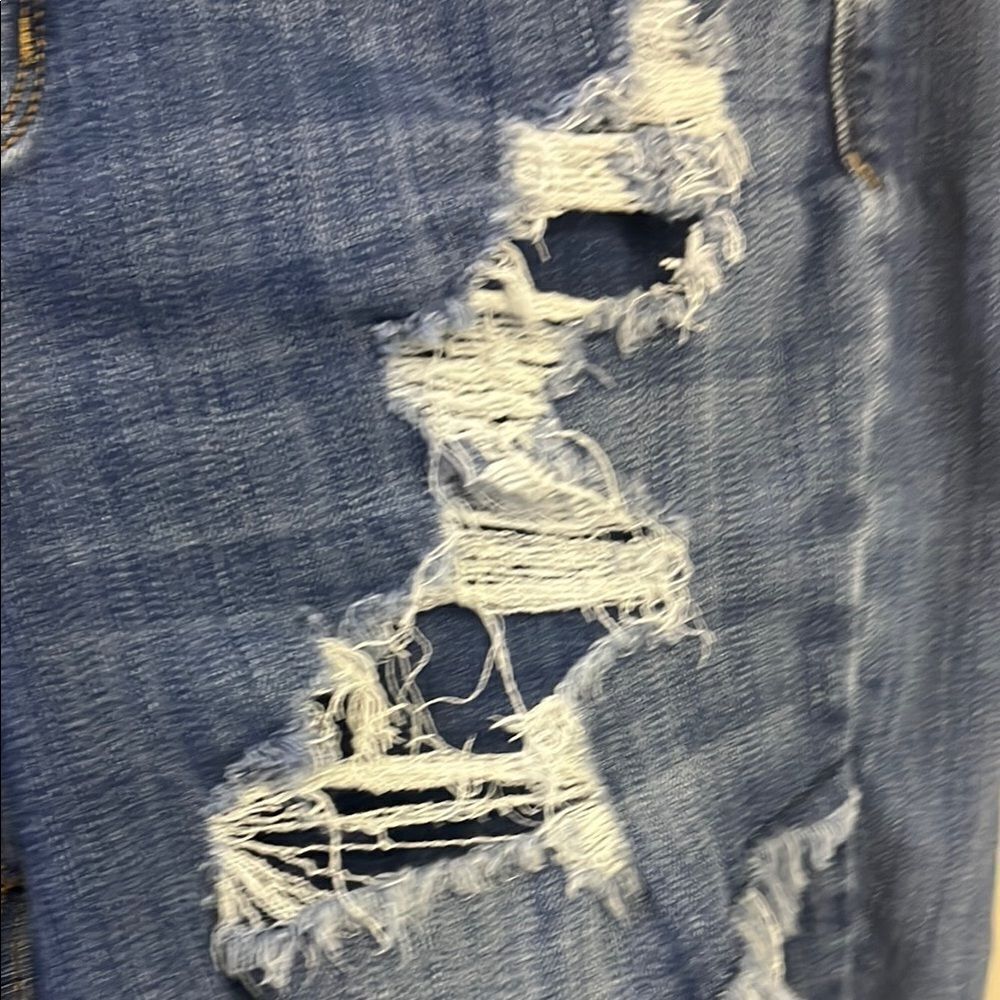 Judy Blue Button Zip Criss Cross Distressed Denim High Waist Women's Shorts 2XL - Picture 5 of 15